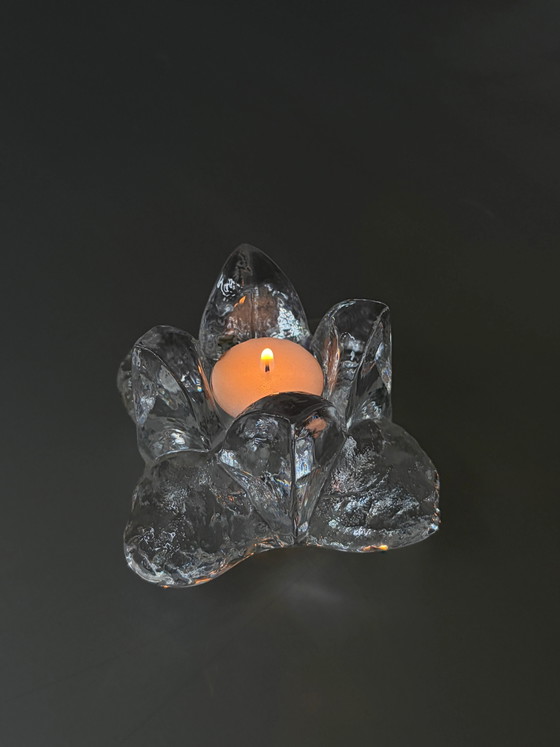 Portacandelina in cristallo "Snowstar" vintage Kosta Boda di Ann Warff – Portacandele, Scandinavian (photo 3 of 5)
