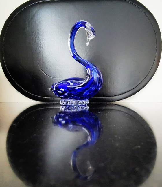 Image 1 of Pareja de cisnes, de cristal. Década de 1980.