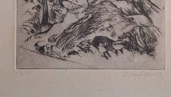 Limited edition original etchings, 1984, R. Müller – Art, Glass, Paper (photo 6 of 6)