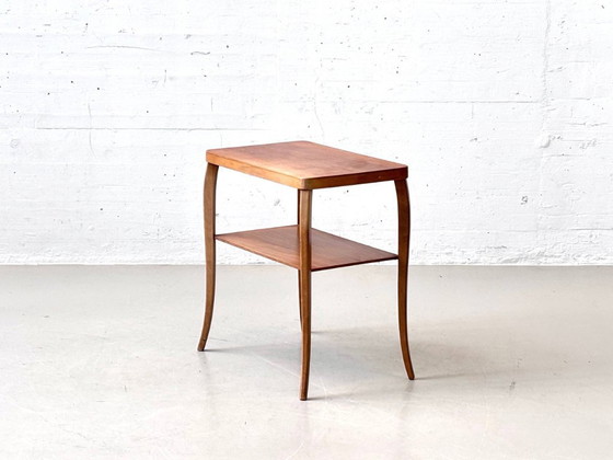Image 1 of Table d'appoint en bois avec compartiment de rangement, années 1950