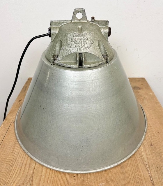 Image 1 of Grey Industrial Explosion Proof Lamp with Aluminum Shade from Zaos, 1970s