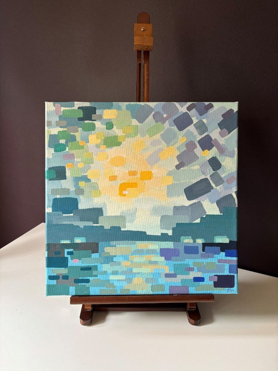 Image 1 of Soon - light on water - stylized impressionist painting