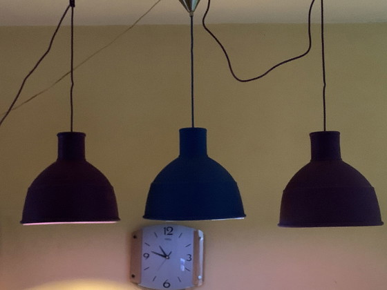 Lampada a sospensione Muuto Unfold, Illuminazione, Gomma, rvs, Blu (foto 2 di 10)