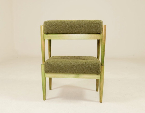 Image 1 of Coppia di sgabelli in bouclé verde salvia