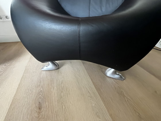 2 poltrone Leolux Papageno in pelle nera – Leather, Aluminium (photo 3 of 7)