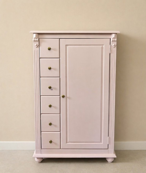 Image 1 of Powder pink pine lard cupboard, maid's cupboard, buffet cabinet