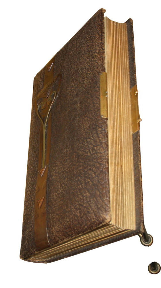 Antiek Art Nouveau leren fotoalbum met koperen beslag. – Decoratieve objecten, Other (photo 2 of 5)