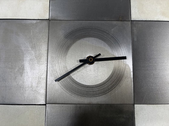 Image 1 of Horloge Murale XL • Otto Louis • Métal/Pierre/Bois • 50 cm x 50 cm • 1975 