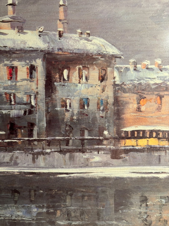 Oil Painting on Cardboard of a Canal in Milan by Eugenio Mantegani, 1980s – Paintings & Drawings (photo 6 of 9)
