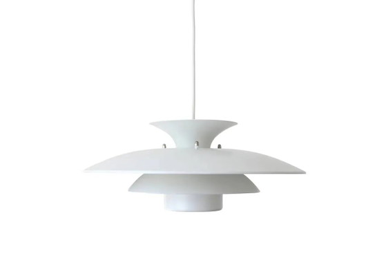 Vintage witte hanglamp in Deens design – Hanglampen, Metal (photo 2 of 3)