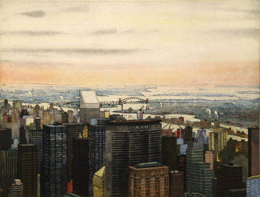 Daniel MORPER "METROPOLIS" Etching - Edition of 100 - signed - (106 x 75 cm)