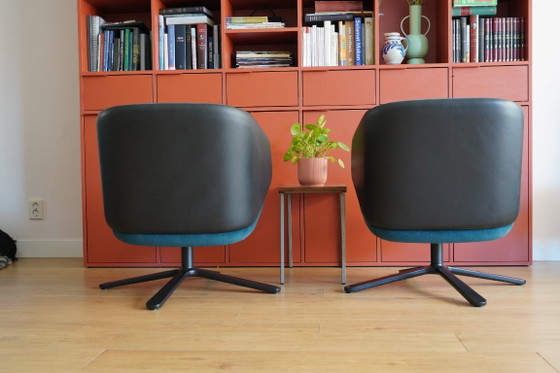 2 Montins Back Me Up Lounge Fauteuils – Stoelen / fauteuils, Leather, Metal (photo 4 of 8)