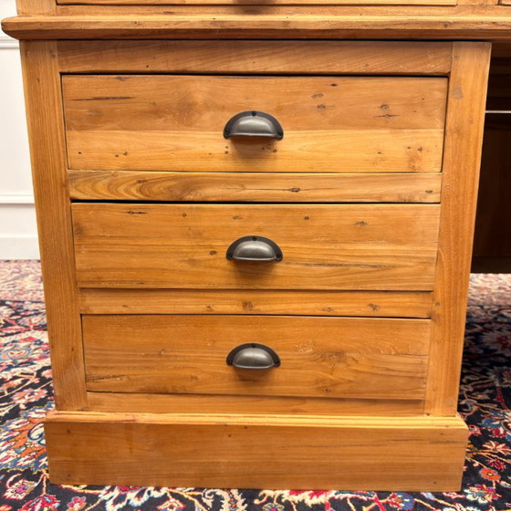 Grand Bureau Anglais Classique avec Panneau Arrière – Bureaux, Métal, Bois (photo 13 of 20)