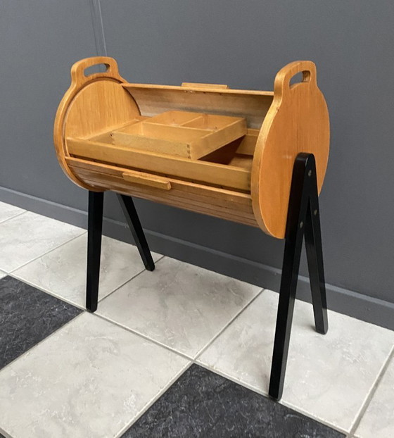 Image 1 of Boîte à couture en forme de rouleau, de John Groen LZH, Pays-Bas, années 1960