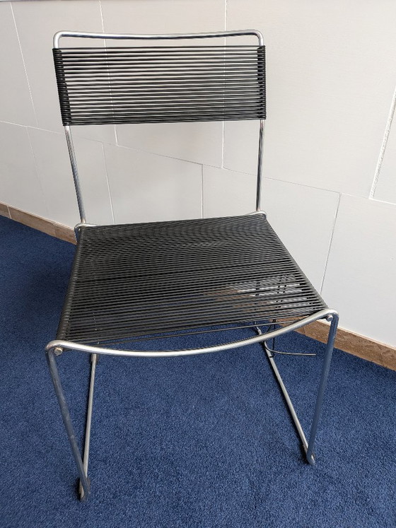 Image 1 of Giandomenico Belotti spaghetti chairs 3 pieces black