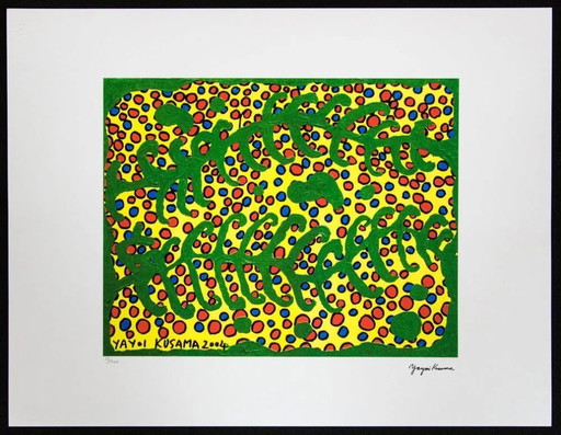 Tras Yayoi Kusama, La pradera en verano, litografía, década de 1990.