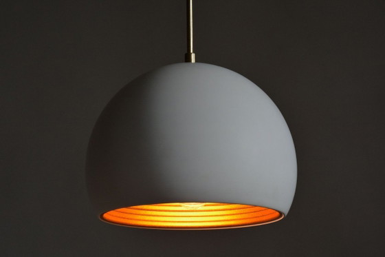 Restored Mid-Century Chandelier, by H.Guzzini for Meblo, Brass, Italy, 1960s – Pendant lamps, Plastic (photo 7 of 7)