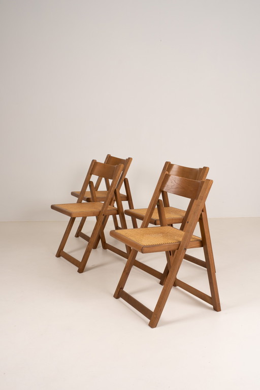 Set of Four Folding Dining Chairs