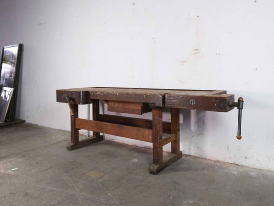 Image 1 of Vintage industriële werkbank, ladekast, dressoir