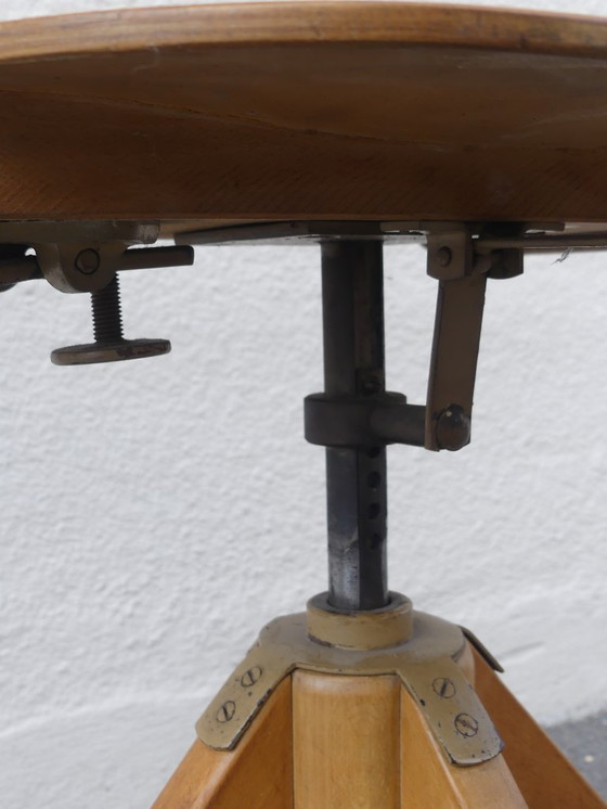 Image 1 of Sedia da scrivania girevole, anni '50, legno, WstaEb