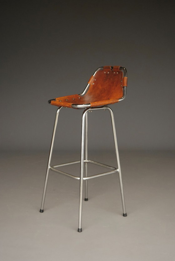 Image 1 of Sgabelli da bar attribuiti a Dal Vera per Charlotte Perriand/Les Arcs, anni '60, set di 4