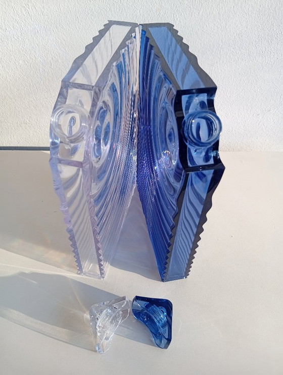 Image 1 of Ron Arad für GUZZINI 'Ripples' Wasserflasche 2er-Set transparent und blau
