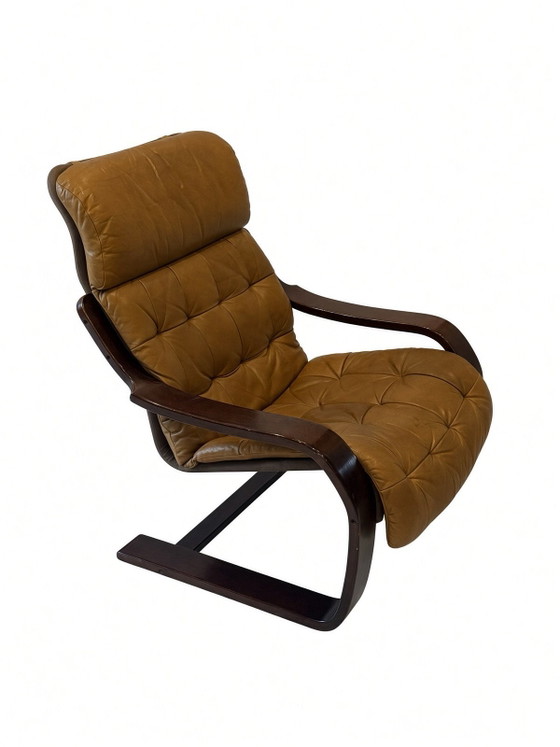 Design Sigurd Resell „Gatsby“|Vatne Møbler|1970, Poltrone, Pelle, Marrone (foto 2 di 12)