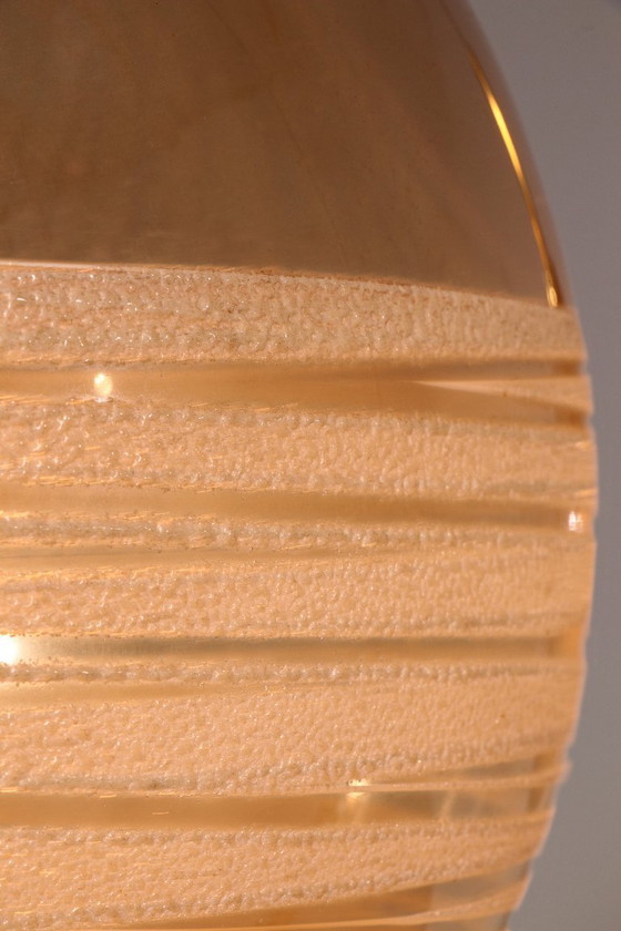 Image 1 of Glashütte Limburg Hanging Lamp Amber Glass, 1960s