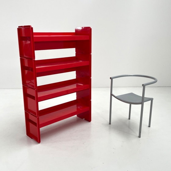 Image 1 of Rode modulaire Jeep-boekenkast van De Pas, D'Urbino en Lomazzi voor BBB, jaren 70.