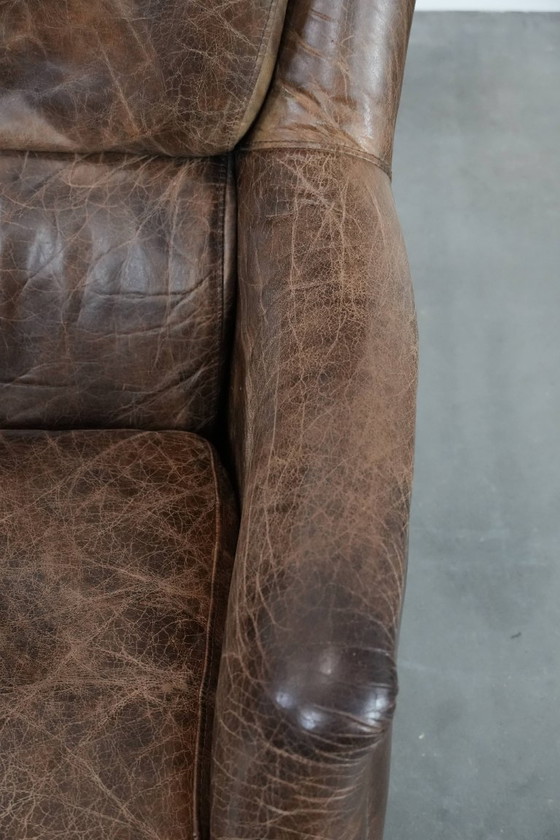 Image 1 of Vintage rundleren fauteuil met prachtige en sprekende kleuren