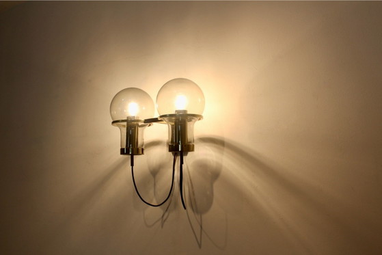 Raak Amsterdam Double Maxi Globe Wandlamp, Wandlampen, Metaal, Messing, Mid Century Modern (foto 11 van 12)
