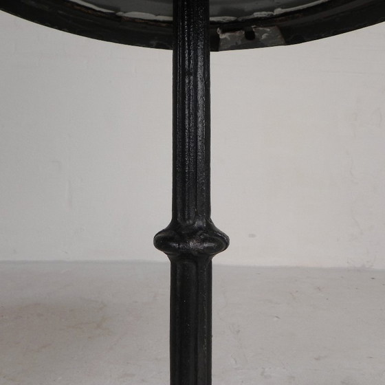 Image 1 of Bistro table with cast iron leg and traffic sign as top, 1920s, Paris