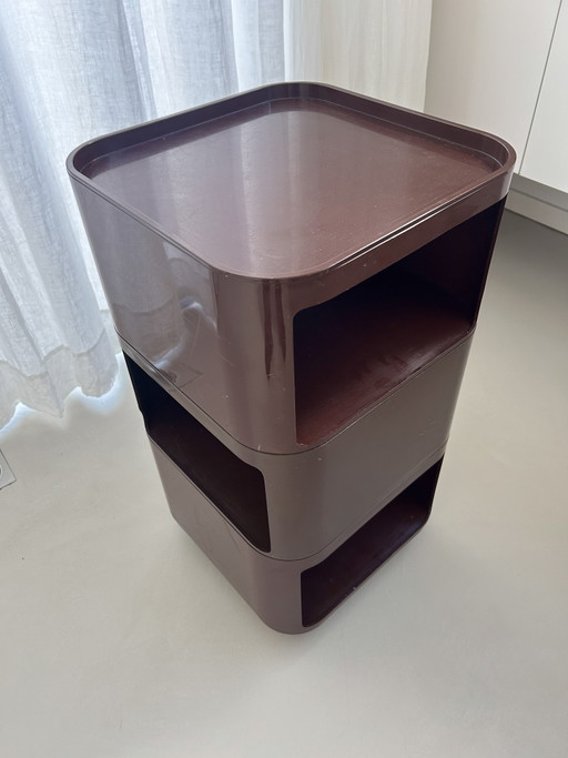 Componibili vintage Kartell Brown de Anna Castelli cuadrado – opbergkast, Plastic