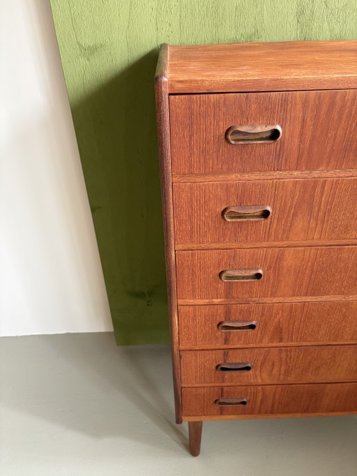 Cómoda alta danesa vintage de 6 cajones – ladekasten, Wood (photo 2 of 9)