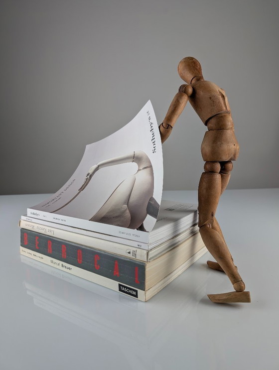 Image 1 of Figurine articulée en bois d'artiste, style milieu du XXe siècle