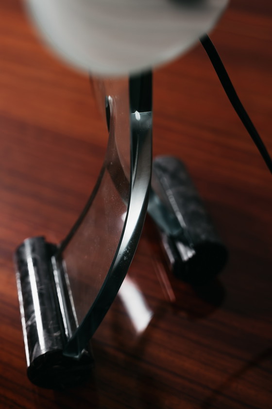 Image 1 of Table Lamp Silhouette Design Table Lamp Marble & Glass 1980's Postmodern
