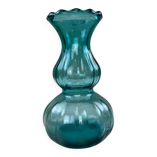 Vintage lagunenblaue Vase