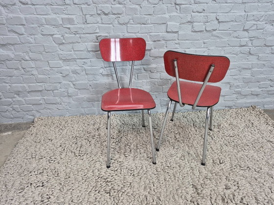 Set di 4 Sedie da Cucina Vintage Brabantia, Formica Effetto Marmo Nero con Accento Oro, Paesi Bassi, Anni '60 (photo 4 of 8)