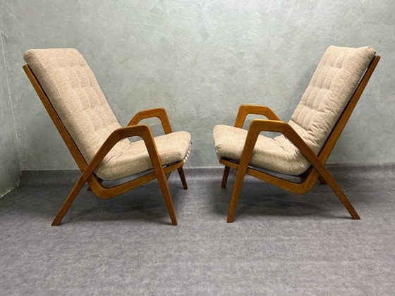 Image 1 of Coppia di Poltrone di Jan Vaněk, anni '40, Completamente Restaurate, Cecoslovacchia