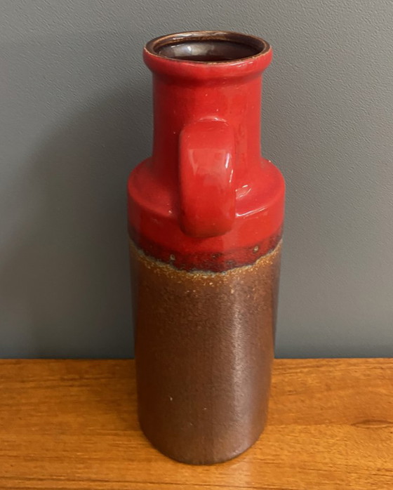 Image 1 of Vaso Scheurich modello 401-28 in rosso e marrone WGP