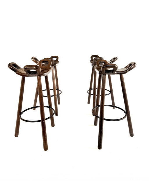 4x vintage 'Marbella' bar stools, Conoform '60