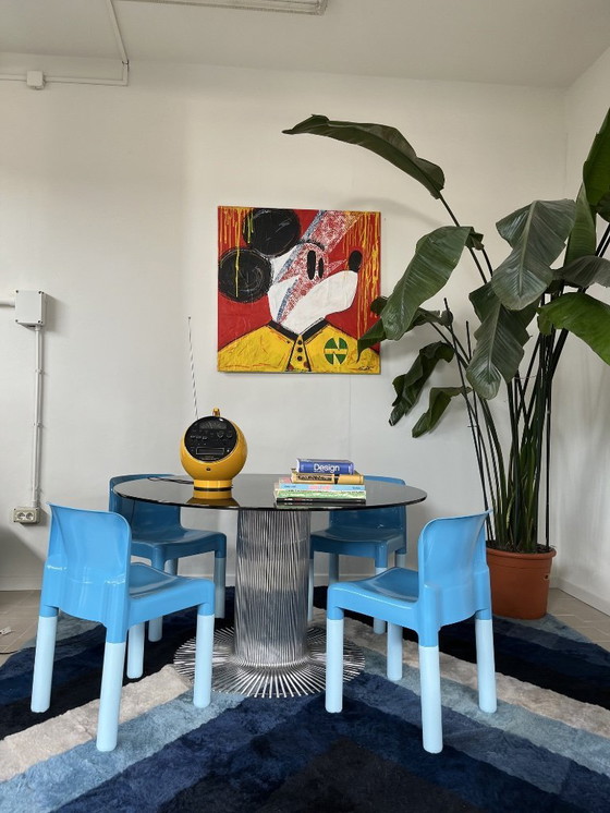 Image 1 of Two 1970s glass and steel tables by Gastone Rinaldi