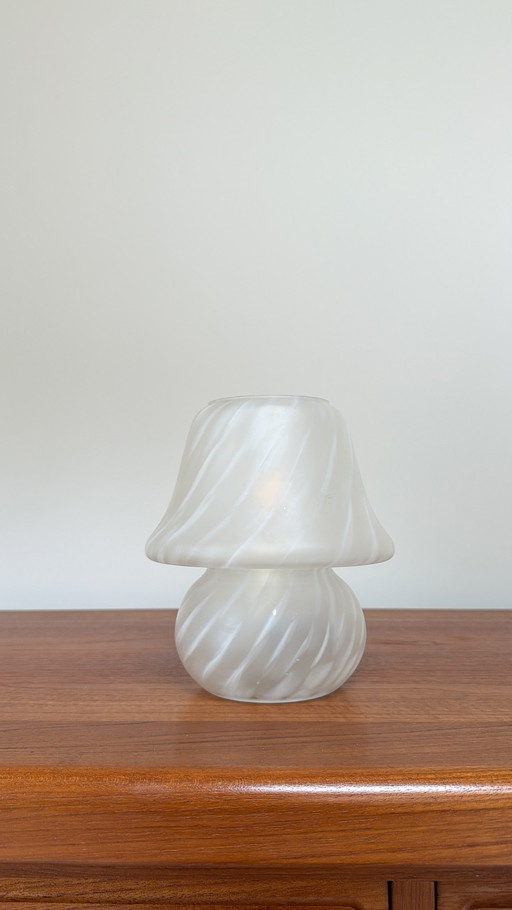 Vintage glass mushroom lamp by Hustadt Leuchten