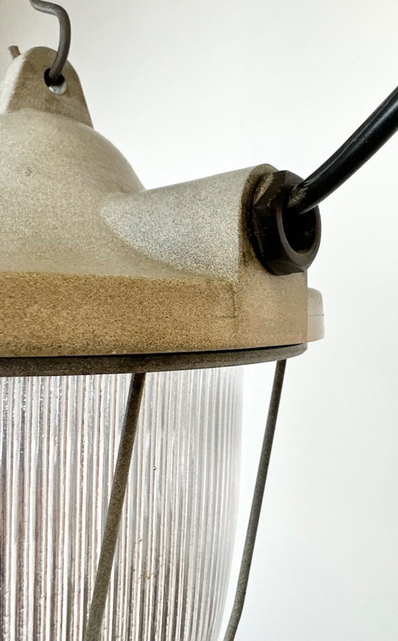 Image 1 of Lámpara de búnker industrial gris claro de Polam Gdansk, década de 1970