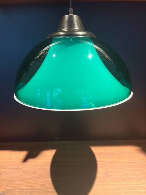 Massive lampada a sospensione verde vintage