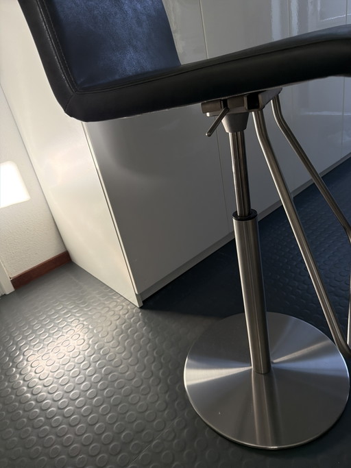 Verstelbare barkrukken grijs – Metal, Textile
