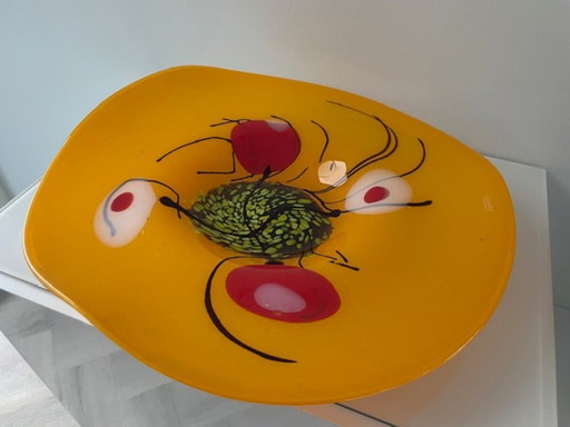 Plat d'art en verre de Murano Loranto - pièce unique de designer