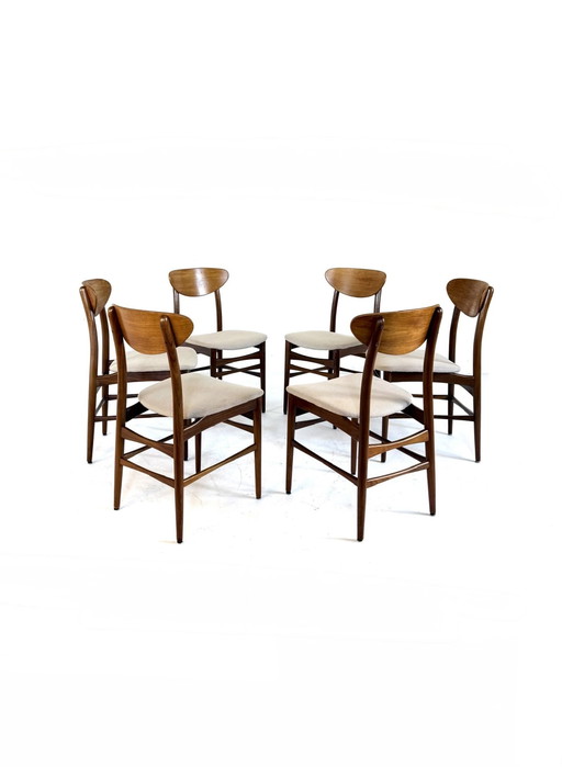 6 chaises de salle à manger danoises restaurées des années 60