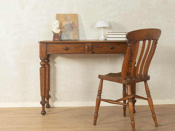 Antique Console Table with Fine Leather Writing Surface – Wood (photo 3 of 8)