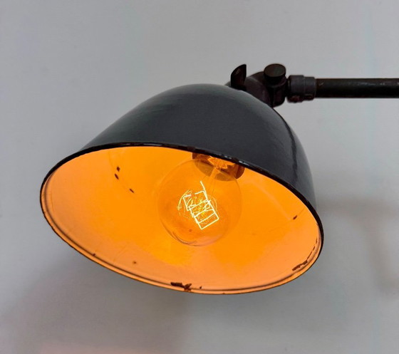 Image 1 of Industrial Grey Enamel Workshop Table Lamp from Siemens, 1950s
